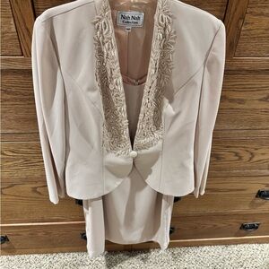 Women's Blazer and Dress Set - Cream